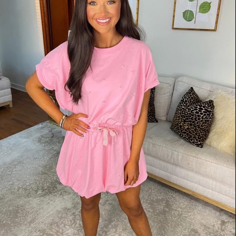 Peach Love California Pink Drawstring Romper